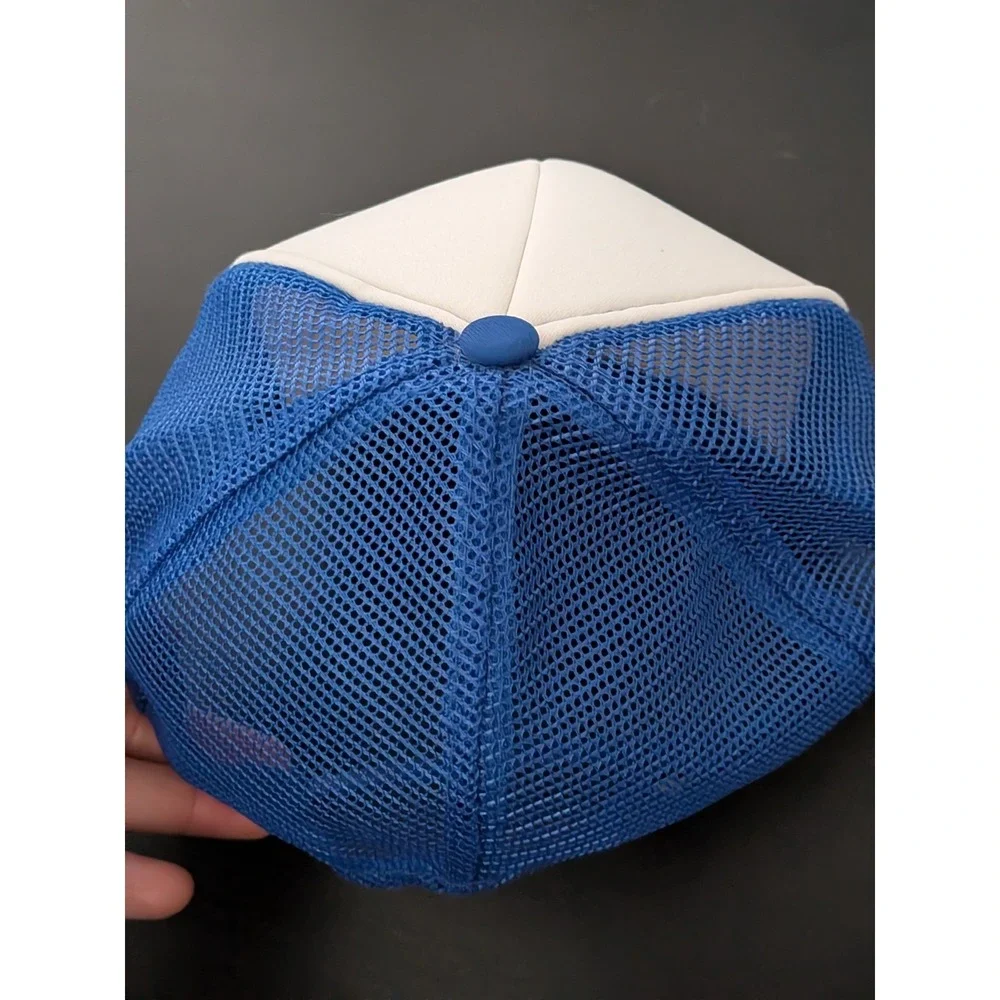 Vintage Dad Of The Year Snapback Trucker Hat Mesh Foam Blue White OSFM‎